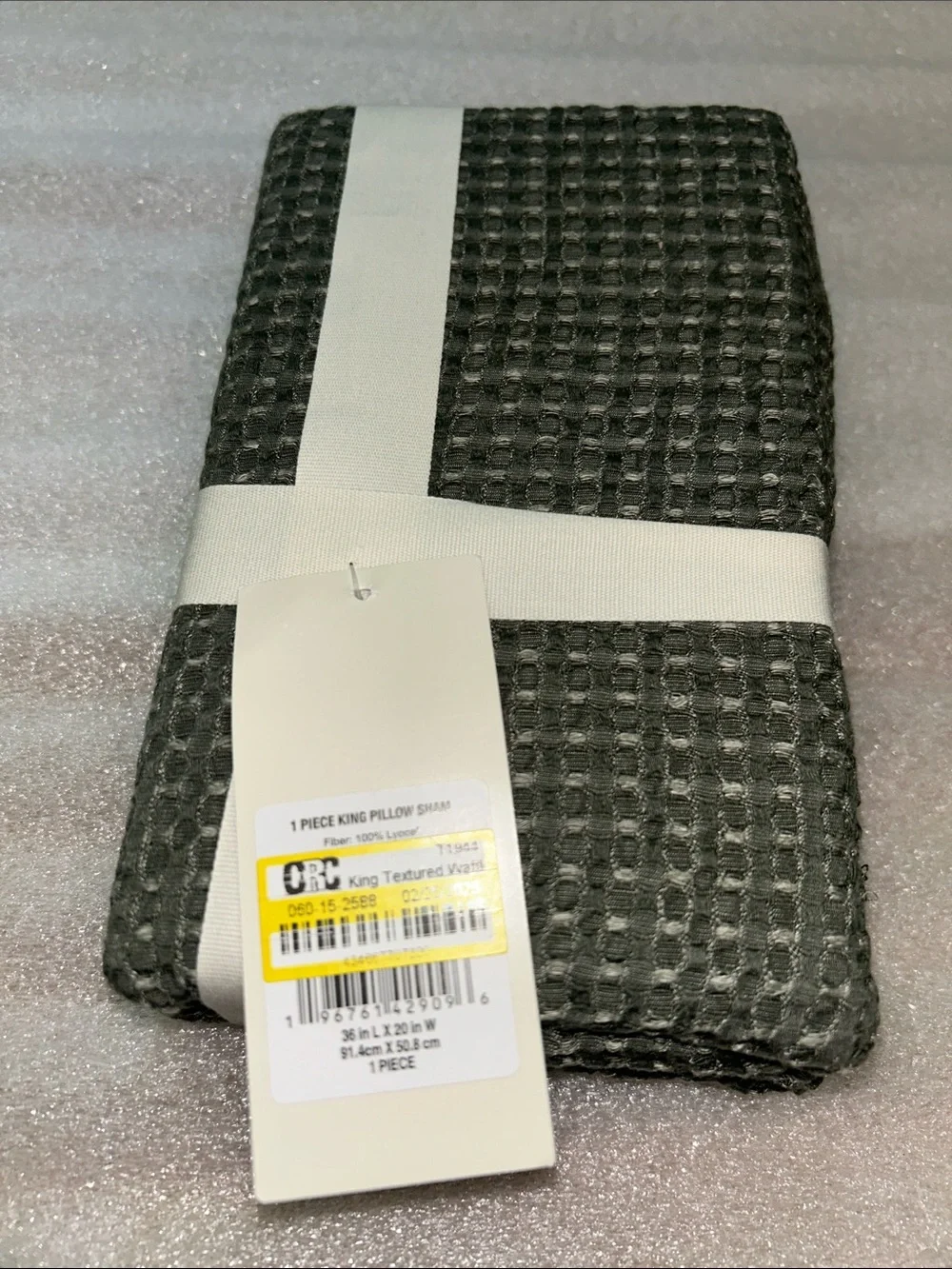 Casaluna King Olive Green Waffle-Knit Sham 20” x 36”